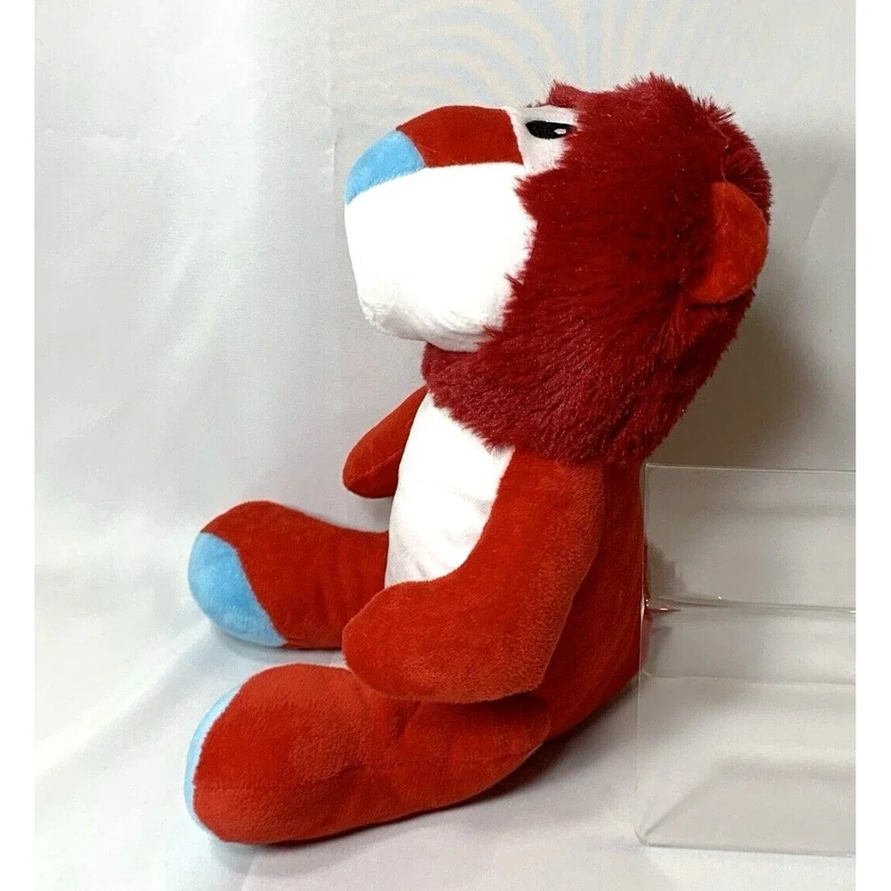Toy‎ Factory Plush Lion Red White Aqua Blue Stuffed Animal Stuffie
